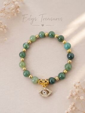 Beaded Evil Eye Stretch Bracelet